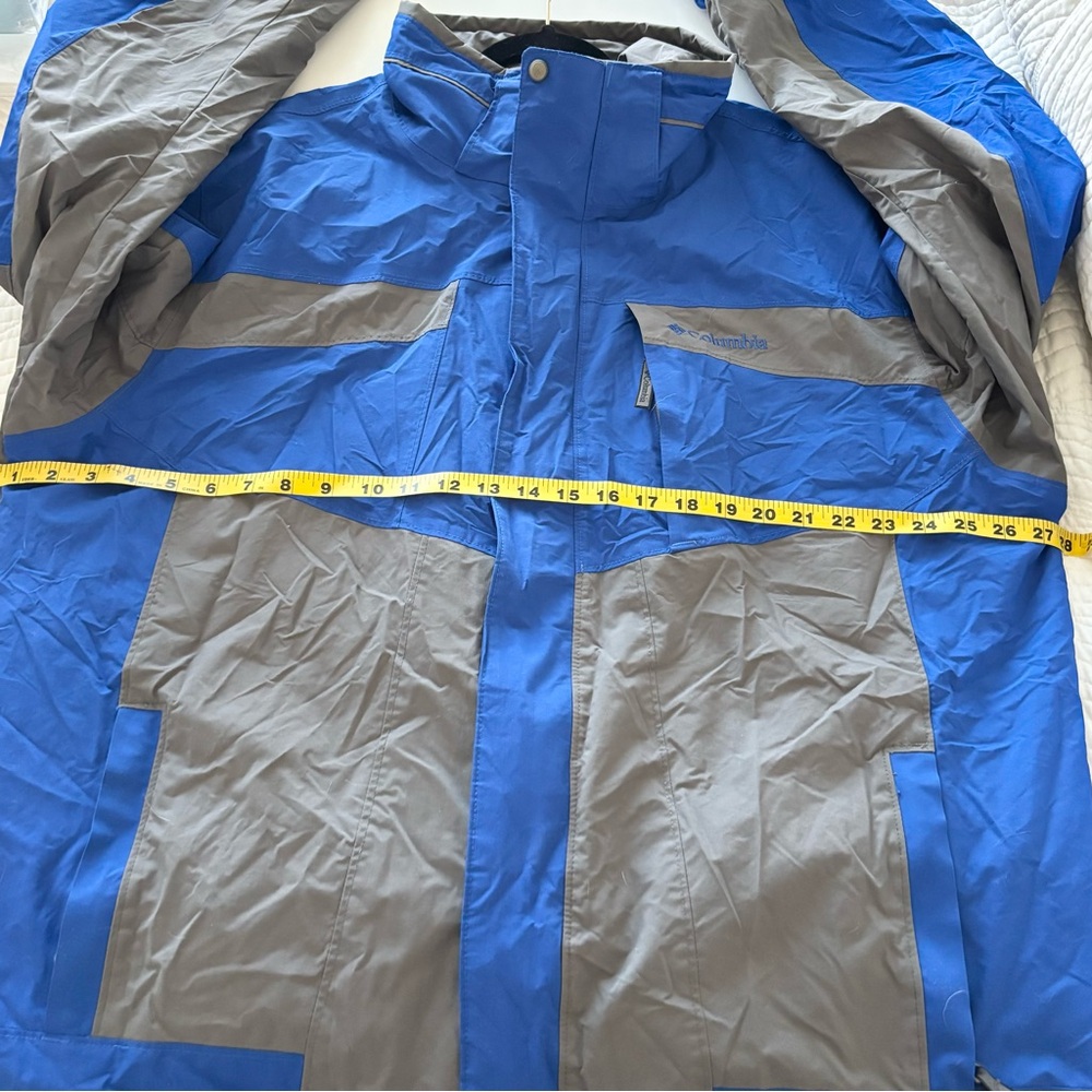 Columbia Men’s XL Waterproof Rain Jacket Blue Gray Outdoor Shell - Picture 15 of 16